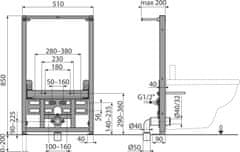 Alca Plast ALCA A105/850 Montážní rám pro bidet - Alcadrain
