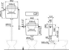 Alca Plast ALCA "A93-1/2""" Alca UNI DUAL univerzální WC nádržka - Alcadrain