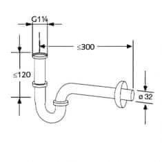 Kludi KLUDI sifon nerezový s přestavitelnou trubkou 90mm 102650500 - Kludi