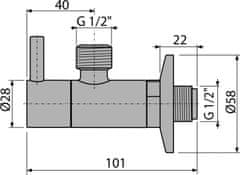 Alca Plast ALCA ARV003-ANTIC "Ventil rohový s filtrem 1/2""×1/2"", bronz-antic" - Alcadrain