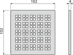 Alca Plast ALCA MPV015 Mřížka pro nerezové vpusti 102×102 mm nerez - Alcadrain