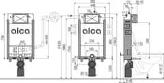 Alca Plast ALCA AM115/1000V Renovmodul - Předstěnový instalační systém s odvětráváním pro zazdívání - Alcadrain