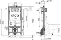 Alca Plast ALCA AM101/1120E Sádromodul - Předstěnový instalační systém ECOLOGY pro suchou instalaci - Alcadrain