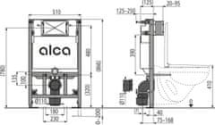 Alca Plast ALCA AM101/850W Sádromodul - Předstěnový instalační systém pro suchou instalaci - Alcadrain