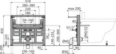 Alca Plast ALCA A105/450 Montážní rám pro bidet - Alcadrain