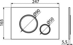 Alca Plast ALCA M776 THIN - Ovládací tlačítko pro předstěnové instalační syst., bílá-mat/chrom-lesk - Alcadrain