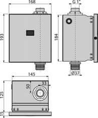 Alca Plast ALCA ASP3-KB Automatický splachovač WC, kov, 6 V (napájení z baterie) - Alcadrain