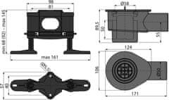 Alca Plast ALCA APZ-S12 Sifon DN50 a sada nastavitelných noh - Alcadrain