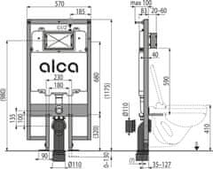 Alca Plast ALCA AM1101/1200 Sádromodul Slim - Předstěnový instalační systém pro suchou instalaci - Alcadrain