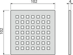 Alca Plast ALCA MPV014 Mřížka pro nerezové vpusti 102×102 mm nerez - Alcadrain