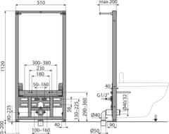 Alca Plast ALCA A105/1120 Montážní rám pro bidet - Alcadrain