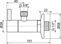 Alca Plast ALCA ARV001B "Ventil rohový s filtrem 1/2""×3/8"", kulatý, bílá" - Alcadrain