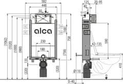 Alca Plast ALCA AM115/1000E Renovmodul - Předstěnový instalační systém ECOLOGY pro zazdívání - Alcadrain