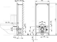 Alca Plast ALCA A113/1200 Montážní rám pro závěsné WC kombi - Alcadrain