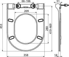 Alca Plast ALCA A67SLIM WC sedátko SLIM SOFTCLOSE, Duroplast - Alcadrain