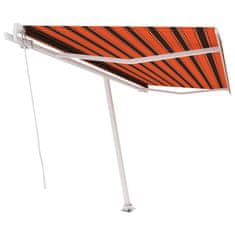 Greatstore Volně stojící ručně zatahovací markýza 450x350 cm oranžovohnědá