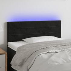 Greatstore Čelo postele s LED černé 100x5x78/88 cm samet