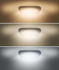 Solight LED stropní světlo Plain, 3CCT, 24W, 1920lm, 3000K, 4000K, 6000K, čtvercové, 38cm