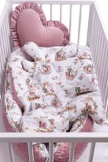 INFANTILO Hnízdečko pro miminko Adoli s polštářkem a dekou BUNNY STAR - starorůžová