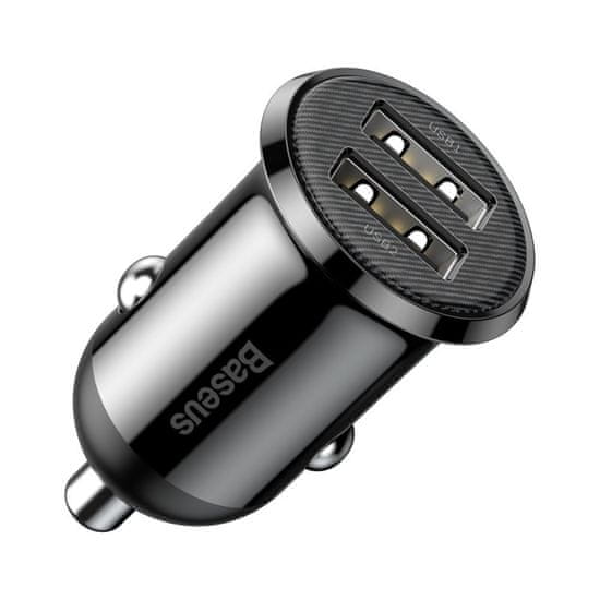 BASEUS Grain Pro autonabíječka 2x USB 4.8A, černá