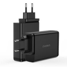 Choetech GaN síťová nabíječka 2x USB-C / 2x USB 140W, černá