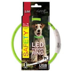 Plaček Obojek DOG FANTASY LED nylonový zelený S-M 1 ks