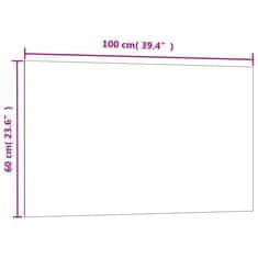 Greatstore Nástěnná magnetická tabule bílá 100 x 60 cm tvrzené sklo