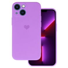 Vennus  Silikonové pouzdro se srdcem pro Iphone 14 Plus design 1 fialové