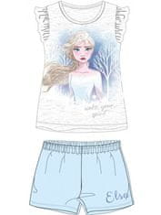 E plus M Letní dívčí pyžamo s krátkým rukávem Ledové království Elsa - šedé