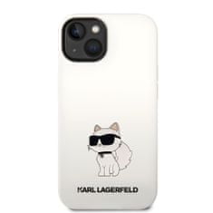 Karl Lagerfeld  Liquid Silicone Choupette NFT Zadní Kryt pro iPhone 14 Plus White