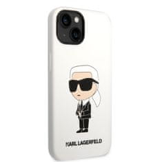 Karl Lagerfeld  Liquid Silicone Ikonik NFT Zadní Kryt pro iPhone 14 Plus White