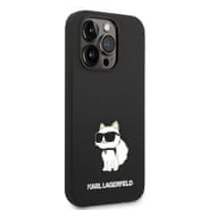 Karl Lagerfeld  Liquid Silicone Choupette NFT Zadní Kryt pro iPhone 14 Pro Black