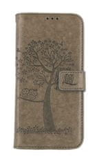TopQ Pouzdro Samsung A54 5G knížkové Šedý strom sovičky 93572