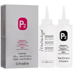 Echosline P2 Perm 2 - sada na trvalou ondulaci pro barvené a poškozené vlasy, usnadňuje ošetření trvalou ondulací, dokonale fixuje kadeře, 220ml