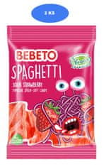 Bebeto  kyselé želé špagety Jahoda 80g (2 ks)