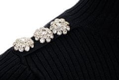 Karl Lagerfeld dámské úpletové šaty černé s knoflíky z kamínků Velikost: M