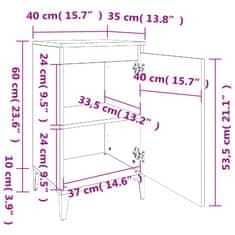 Greatstore Noční stolek černý 40x35x70 cm kompozitní dřevo