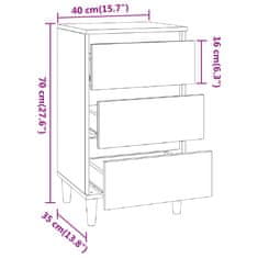 Greatstore Noční stolek bílý s vysokým leskem 40x35x70 cm kompozitní dřevo