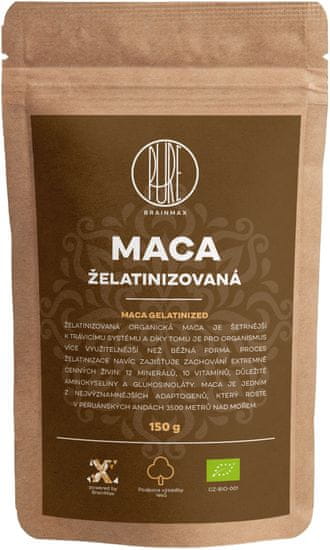 BrainMax Pure Maca želatinovaná BIO prášek, 150 g