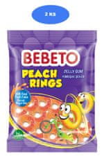 Bebeto  želé bonbony Peach Rings 80g (2 ks)