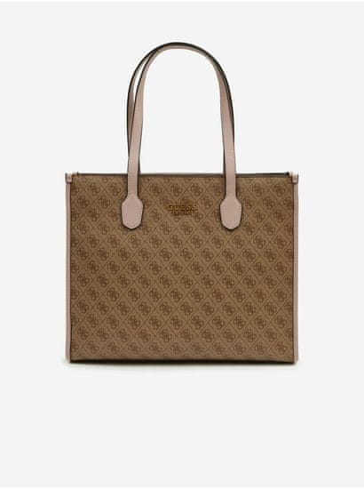 Guess Hnědá dámská vzorovaná kabelka Guess Silvana Tote