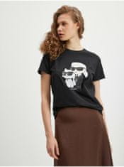 Karl Lagerfeld Černé dámské tričko KARL LAGERFELD Ikonik XS