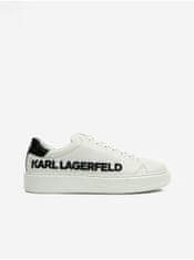 Karl Lagerfeld Bílé pánské kožené tenisky KARL LAGERFELD Maxi Up Injekt Logo 43