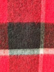 Inny Vlněná deka s třásněmi 160x200 kostkovaná černá červená