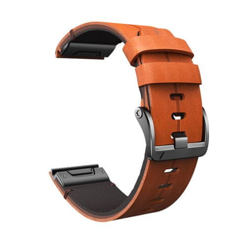 X-Site Řemínek pro Garmin QuickFit silikon/kožený 26mm oranžový