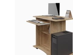 Nejlevnější nábytek Praktický PC stůl s výsuvnou deskou NEJBY LYLE, dub sonoma