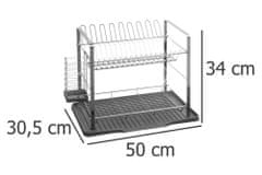 5five Dvoupatrový odkapávač na nádobí, 50 x 34 x 30,5 cm