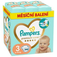 Premium Care plenky vel. 3 (200 ks plenek) 6-10 kg Měsíční balení