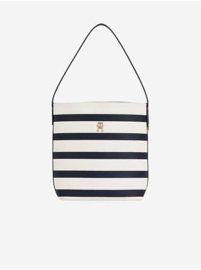 Tommy Hilfiger Modro-krémová dámská pruhovaná kabelka Tommy Hilfiger