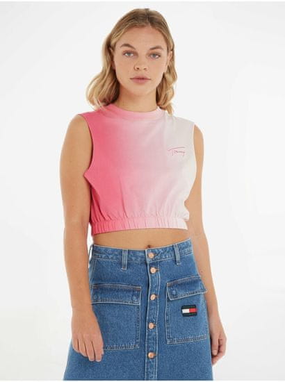 Tommy Jeans Růžový dámský crop top Tommy Jeans